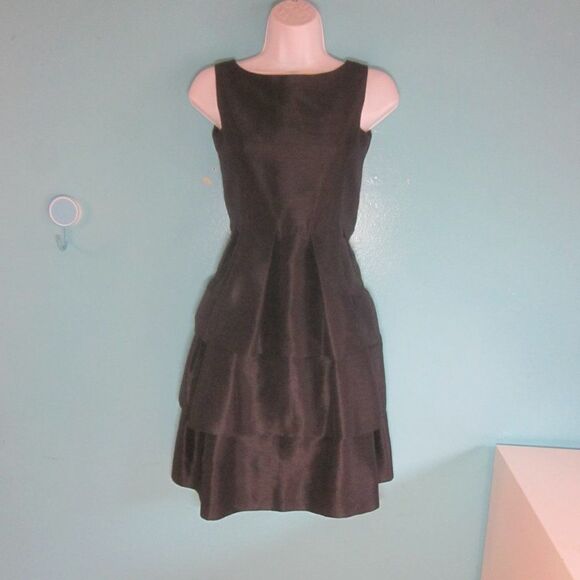 Alfred Sung Black Tiered Party Dress Size 2 - Picture 8 of 10